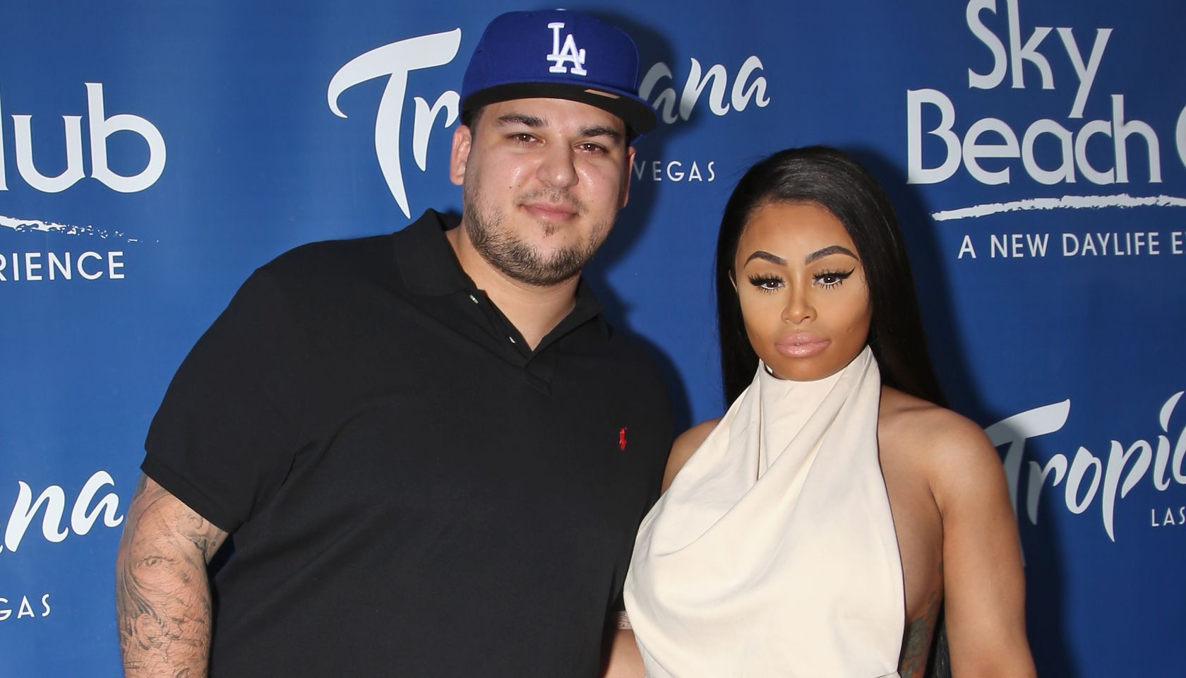 Rob Kardashian And Blac Chyna At Sky Beach Club