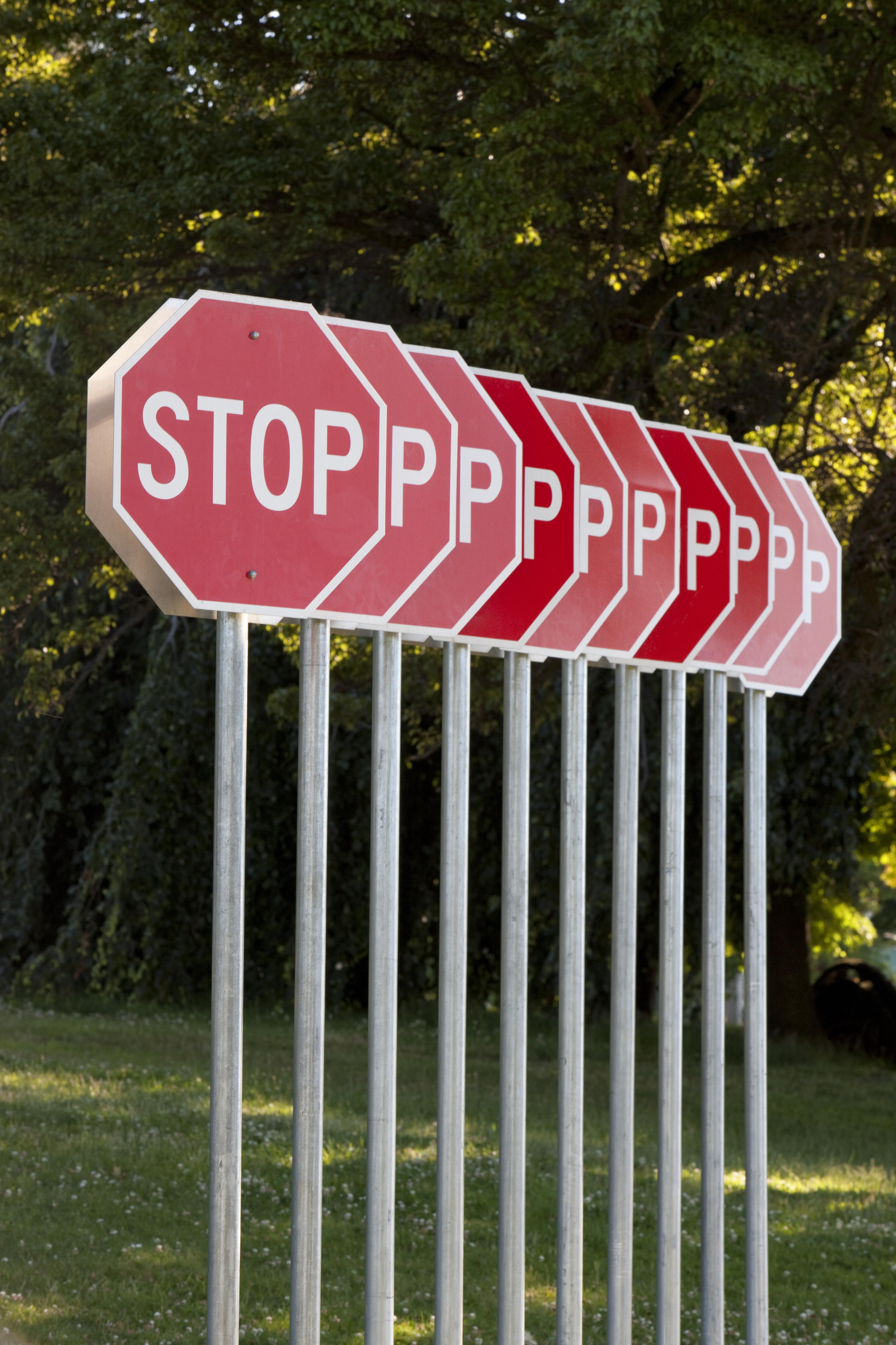 stop signs, Vanier Park, Vancouver