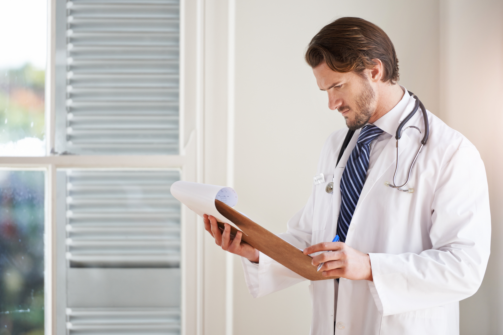 Keeping track of his patients' progress