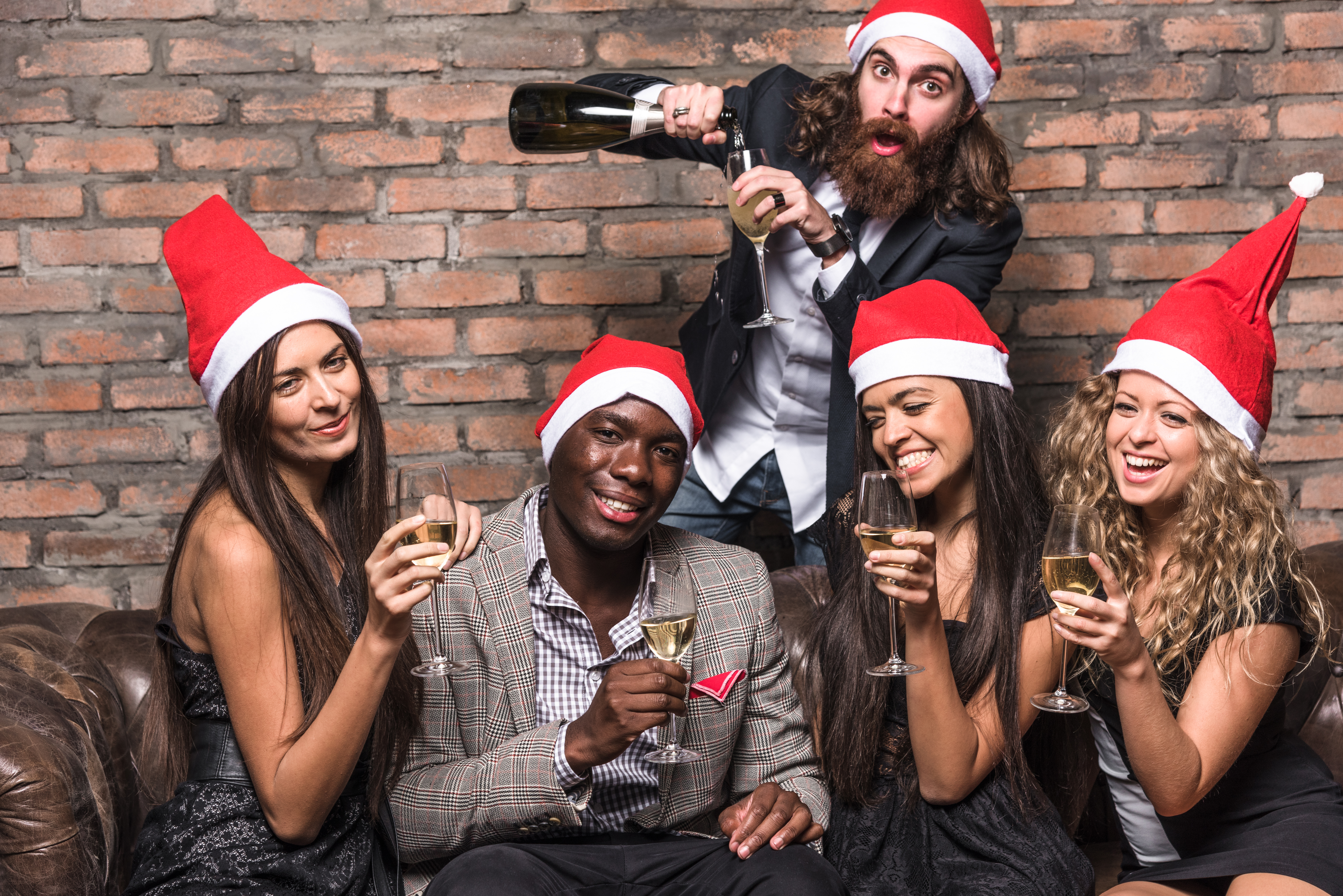 Friends celebrating the christmas