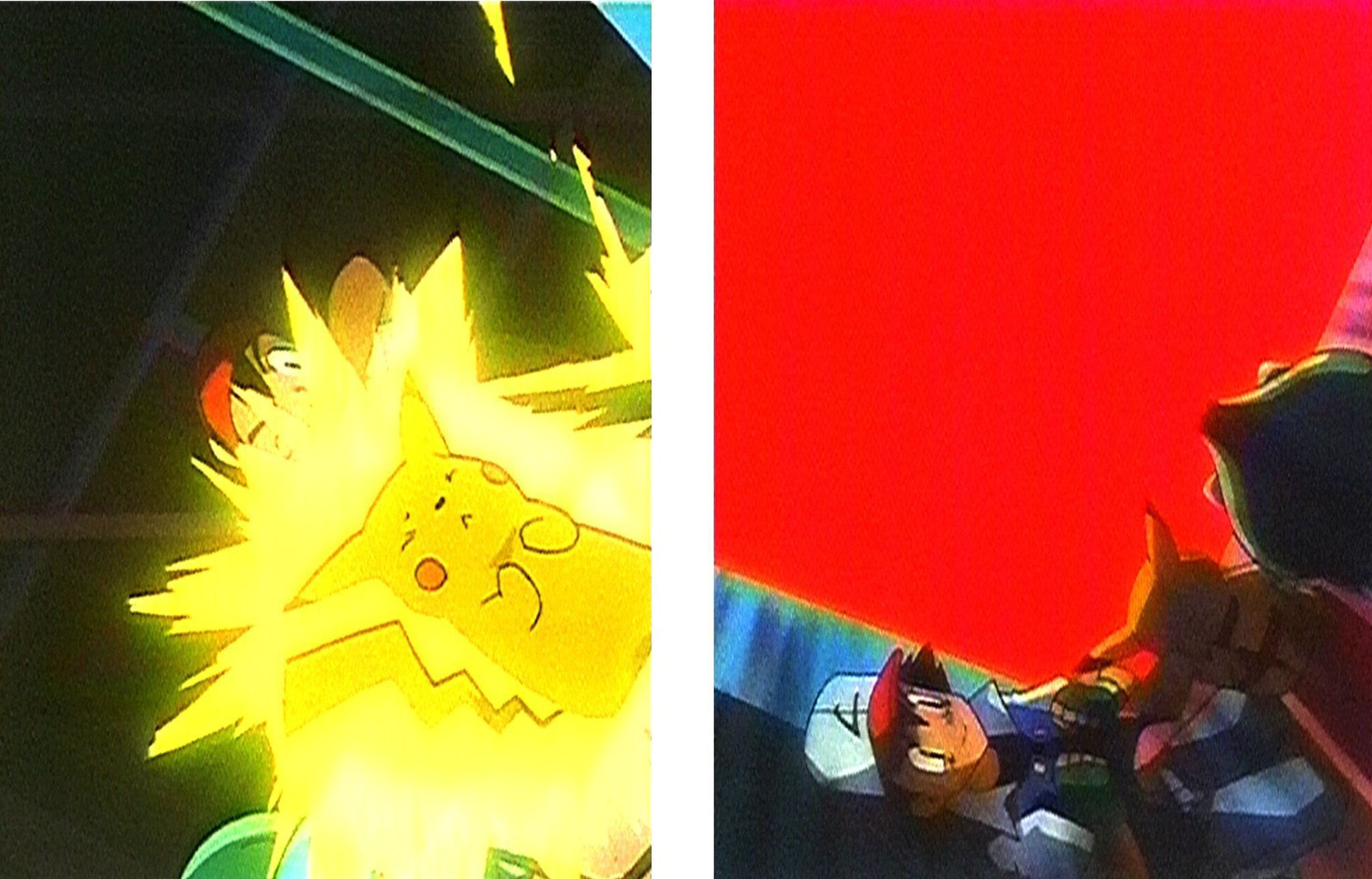 Two stills from the hugely popular 'Pocket Monster