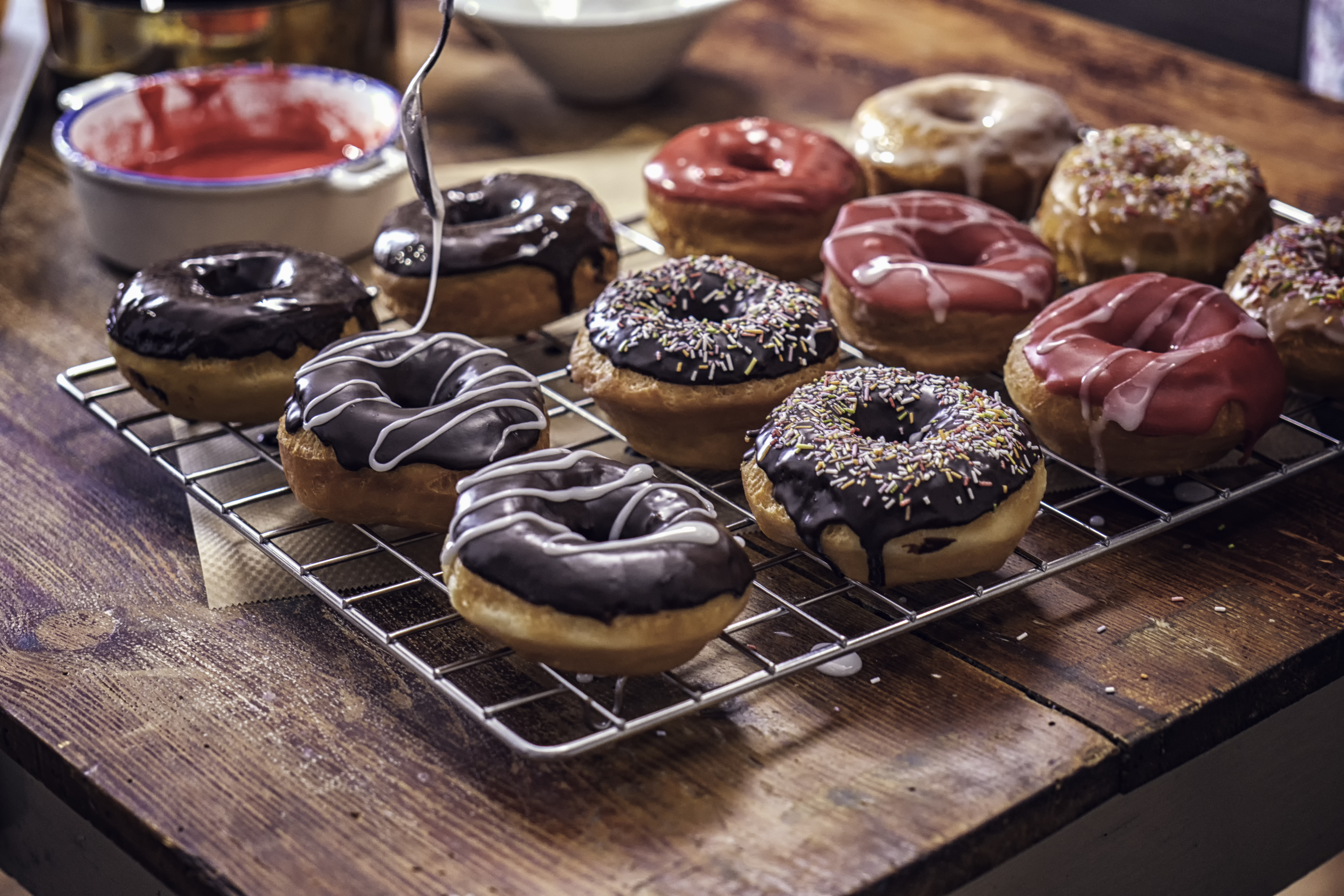 Preparing Homemade Donuts