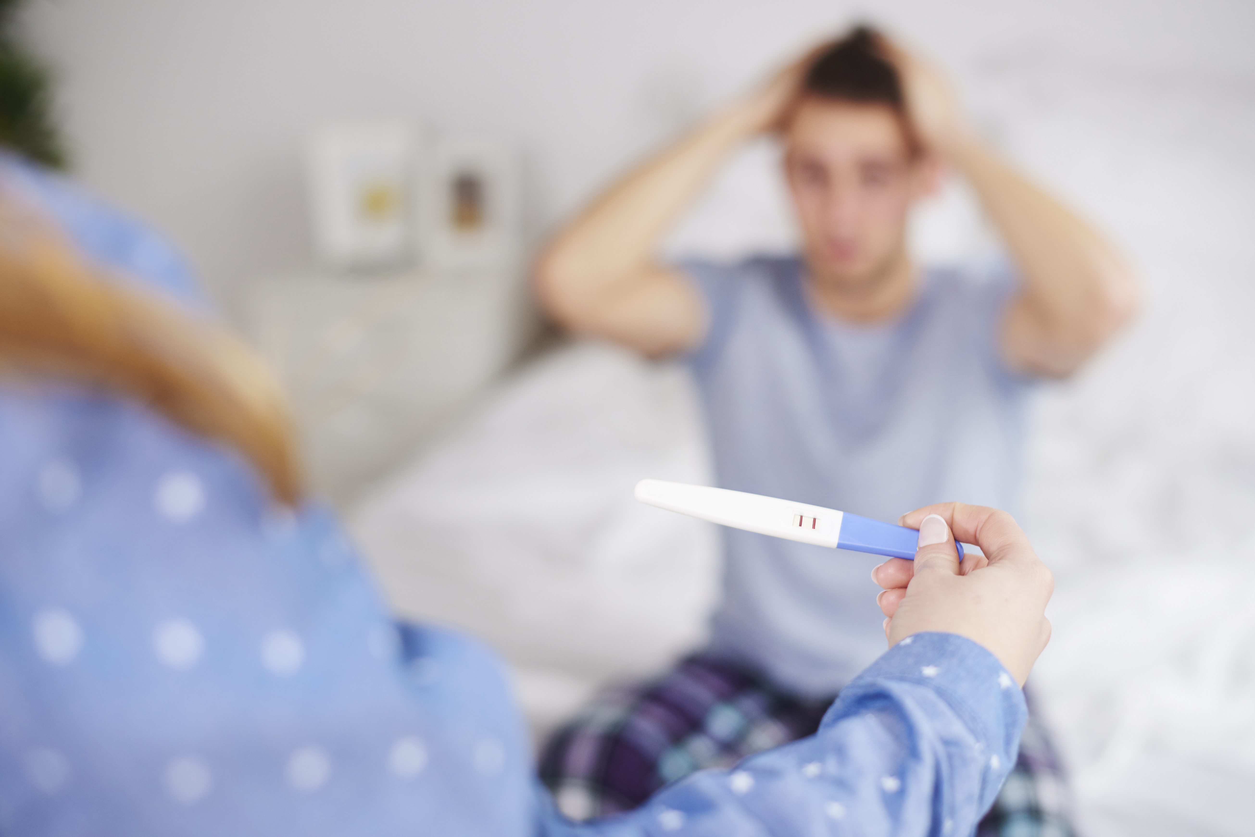Pregnant woman telling the good news to her partner. Debica, Poland