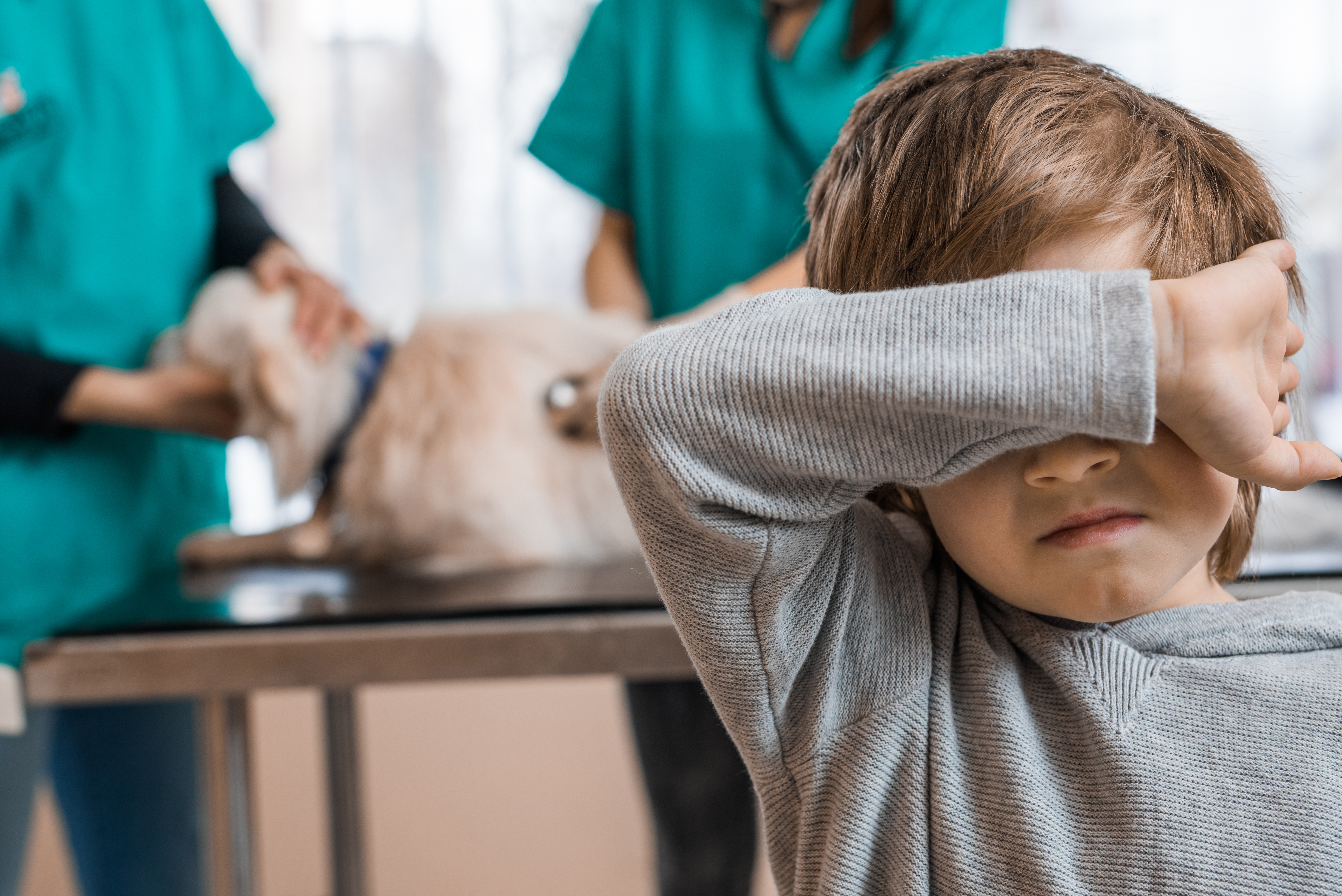 I don't want to look at my doggy on medical exam!
