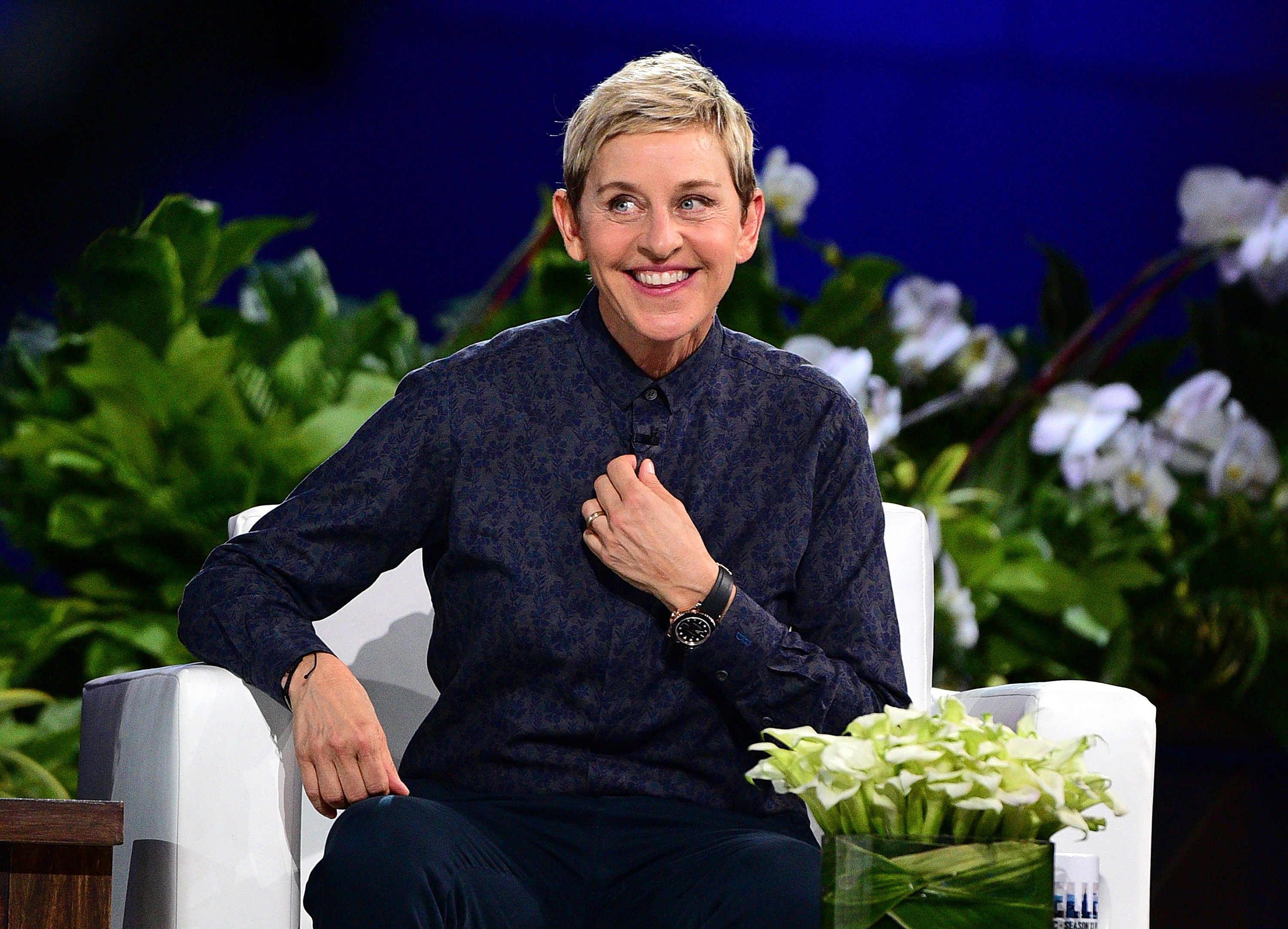 ellen glosses over controversy
