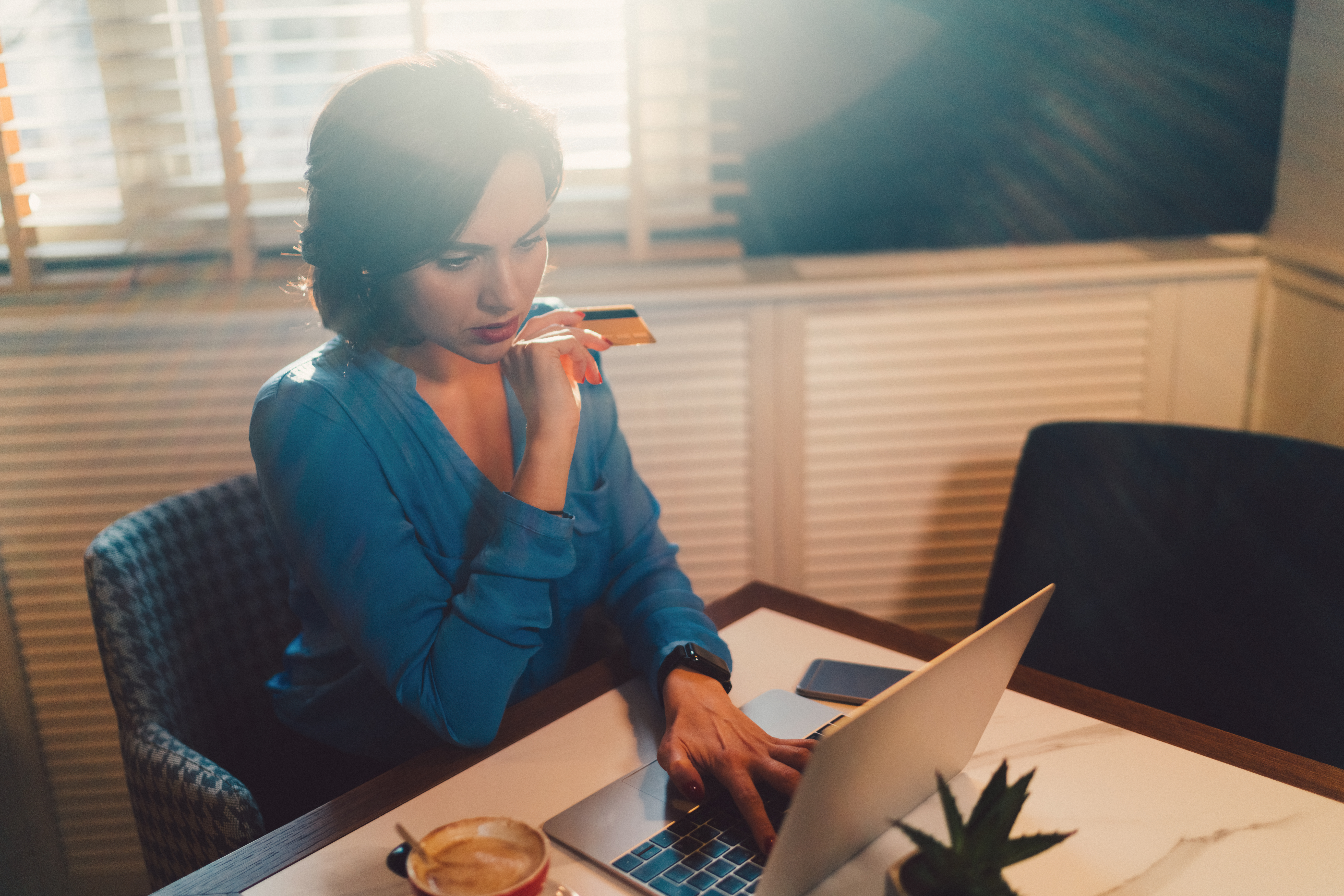 Woman shopping online