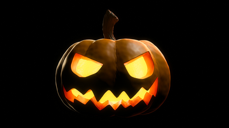 Jack O Lantern on black background