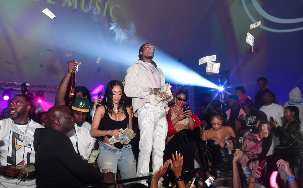 Couple Saweetie and Quavo seen partying together in Miami.