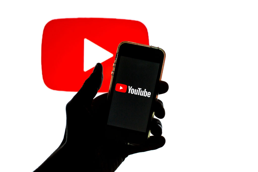 In this photo illustration the YouTube app in App Store seen...