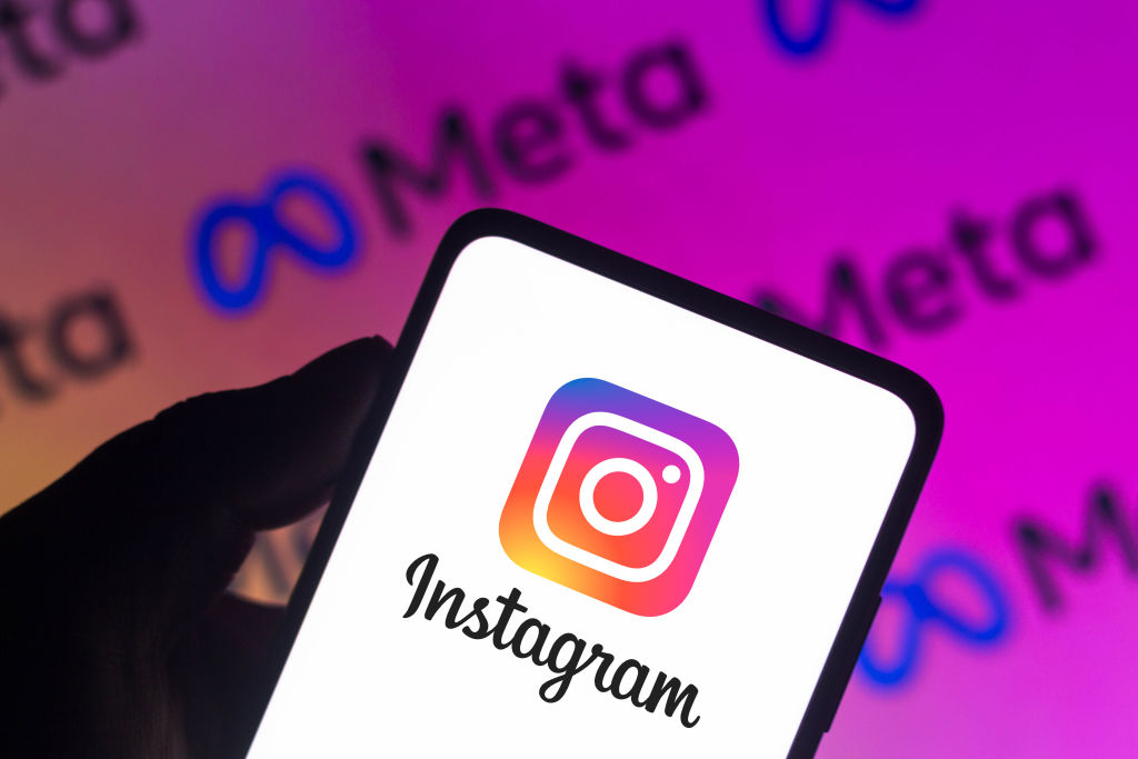 In this photo illustration a Instagram logo seen displayed...