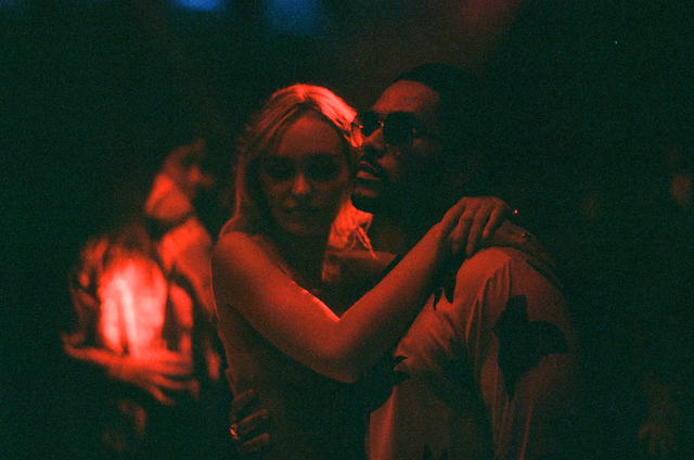 Lily-Rose Depp and Abel Tesfaye production still from Season 1 Episode 1 of The Idol on HBO