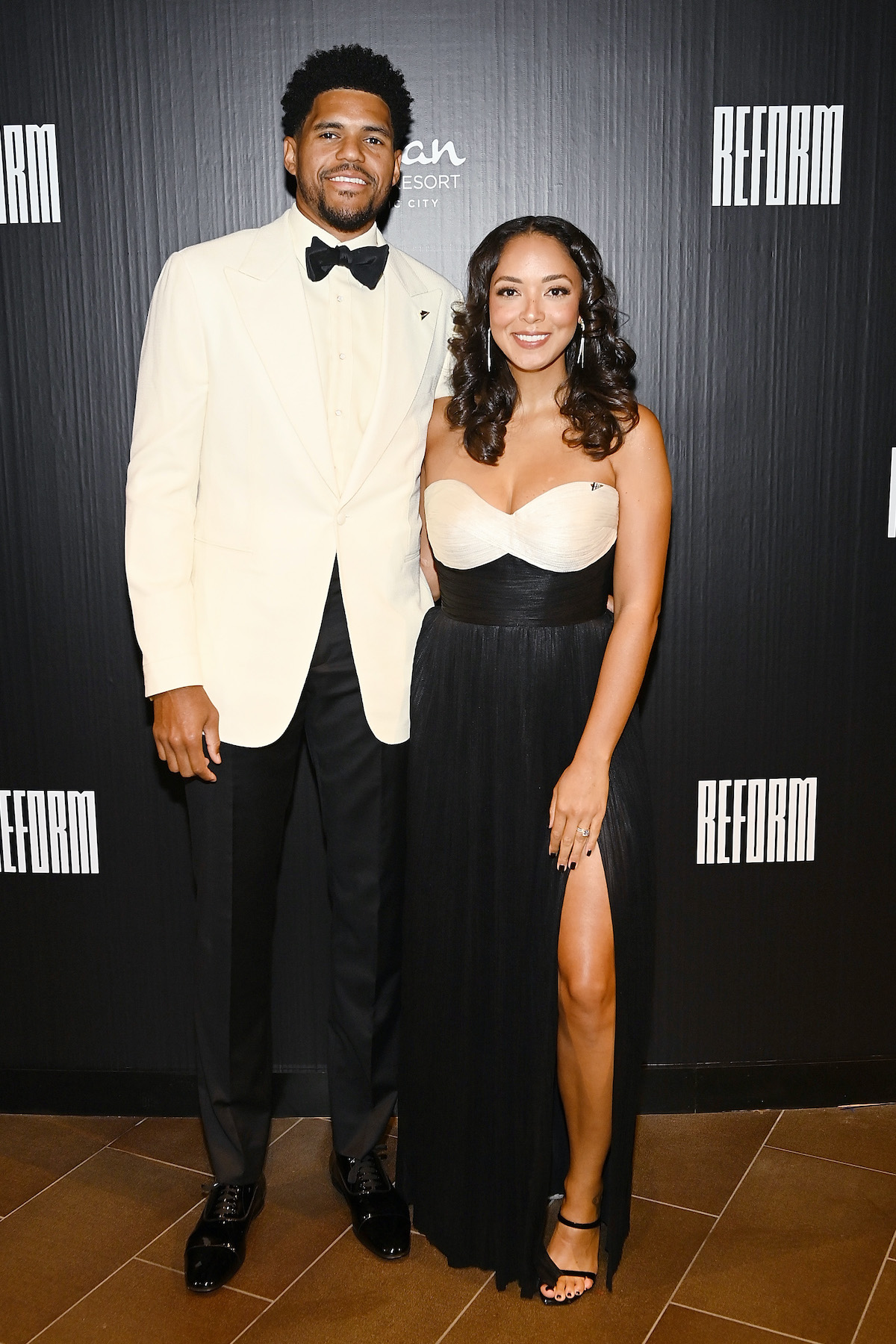 Tobias Harris and Jasmine Winton attend theREFORM Alliance Casino Night event