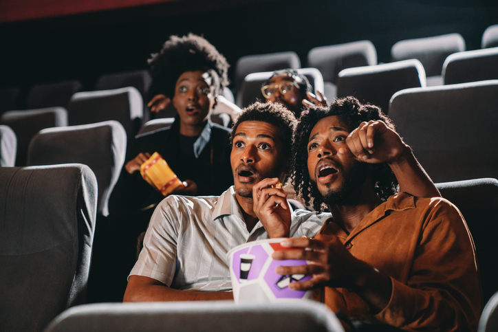 People are watching a movie at the movie theatre
