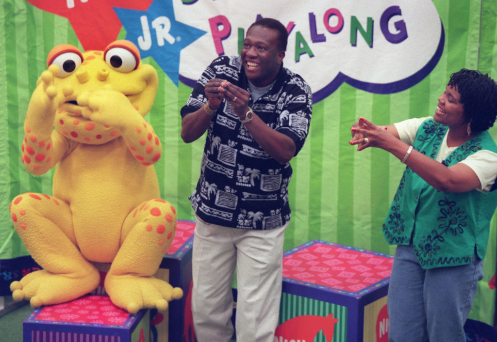 (left to right) Binyah Binyah Pollywog, Ron and Natalie Daise sang songs from the Nick Jr. television show Gullah Gullah Island during an appearance at the Apple Valley Greatland Target Store