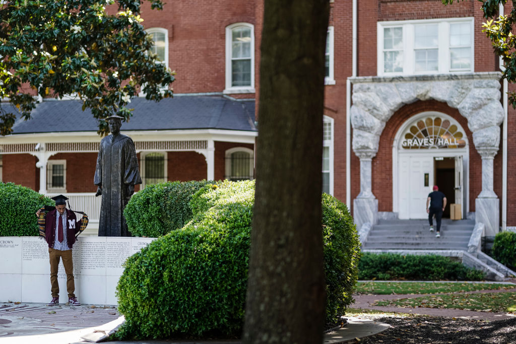 ATLANTA, GA - MAY 10- A senior in his mortar is seen on the cam