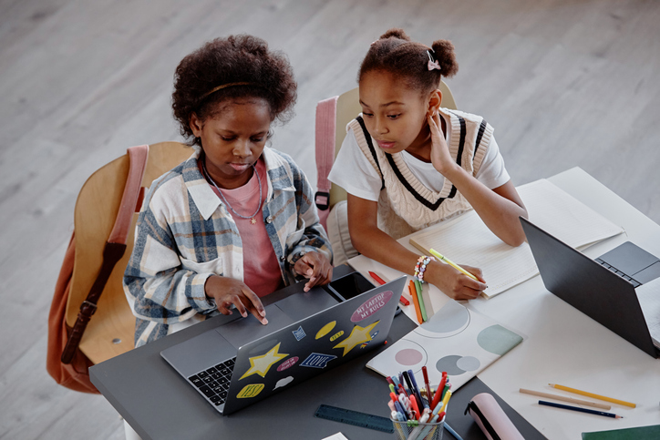 Kids Learning in Group of Two on Computer