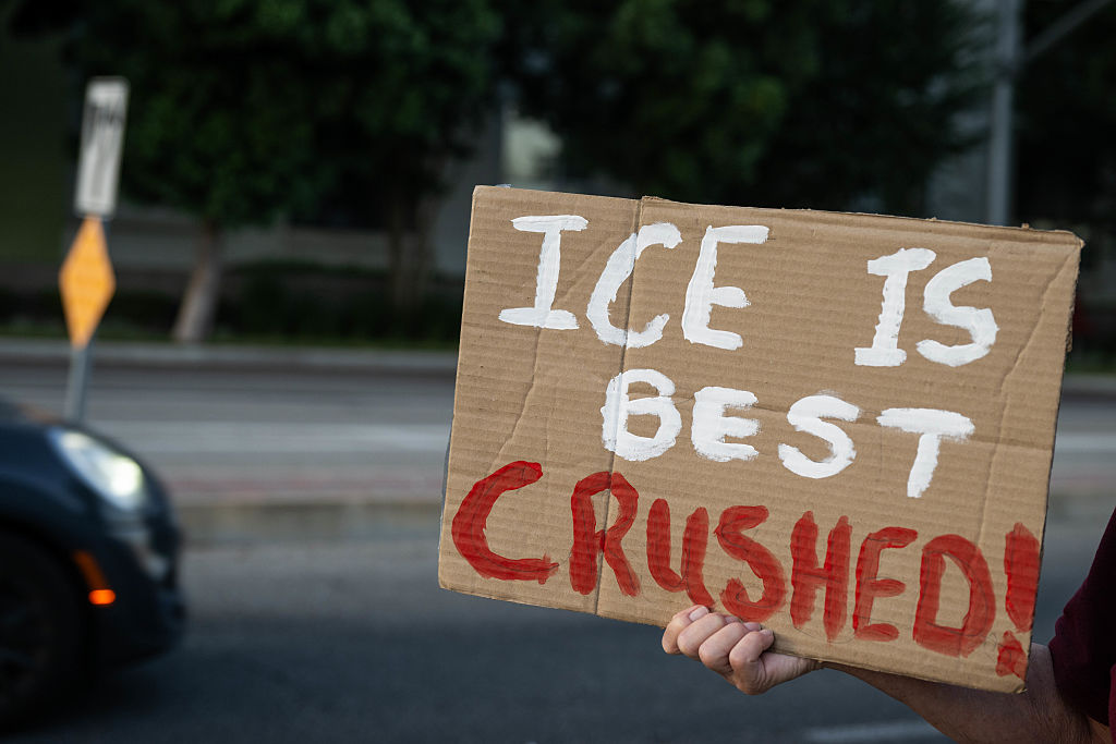 People Gather At The Pasadena Auto Wash Where There Was An Immigration Raid